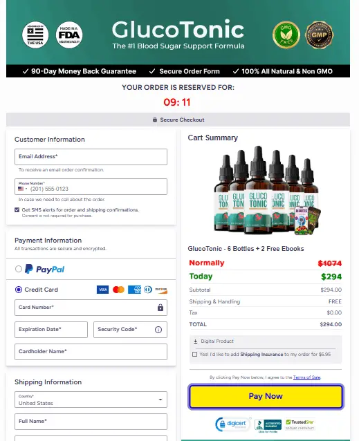 GlucoTonic order